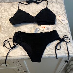 NWT Black Crochet Bikini , So cute! Too big for me :(
